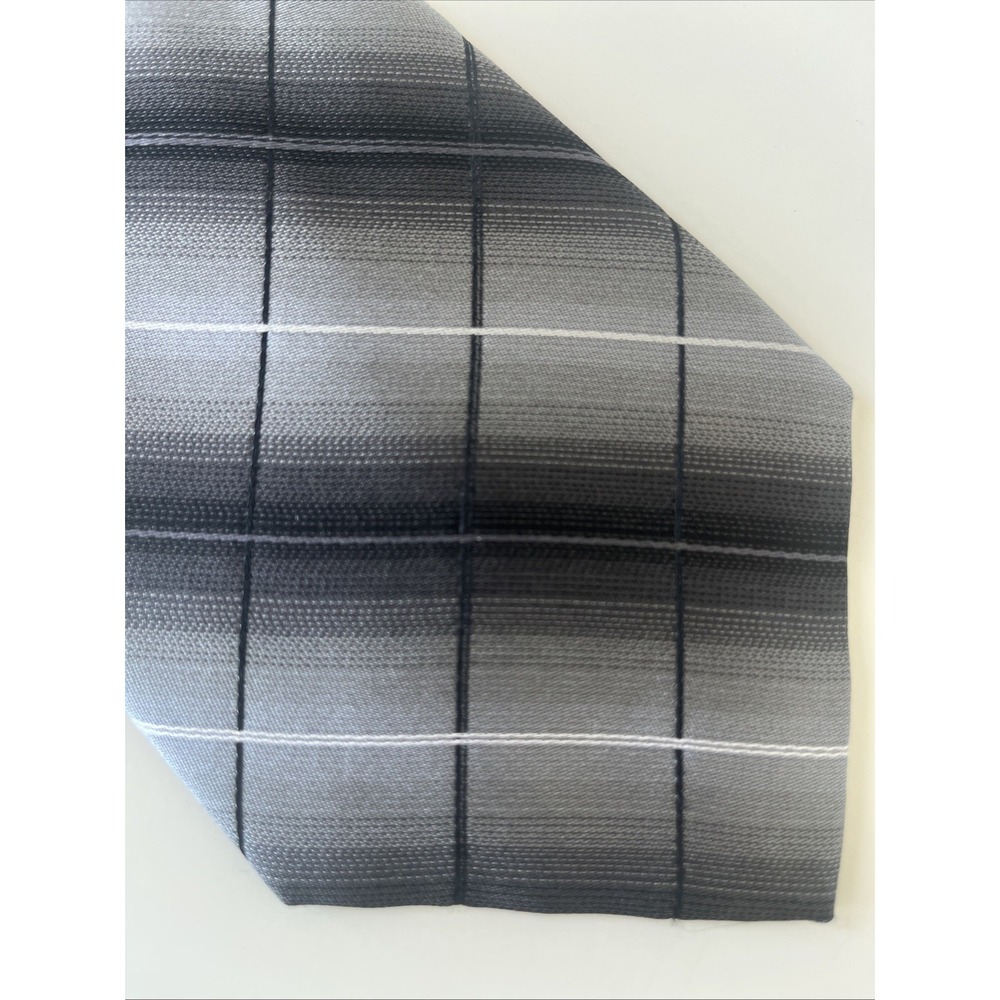 Axist Silk Tie White Black Gray‎ Stripes Mens Necktie 58" x 3.5"